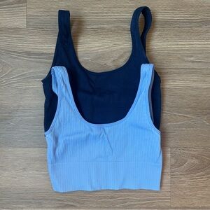 GAP Body Navy and Light Blue Ribbed Bralettes